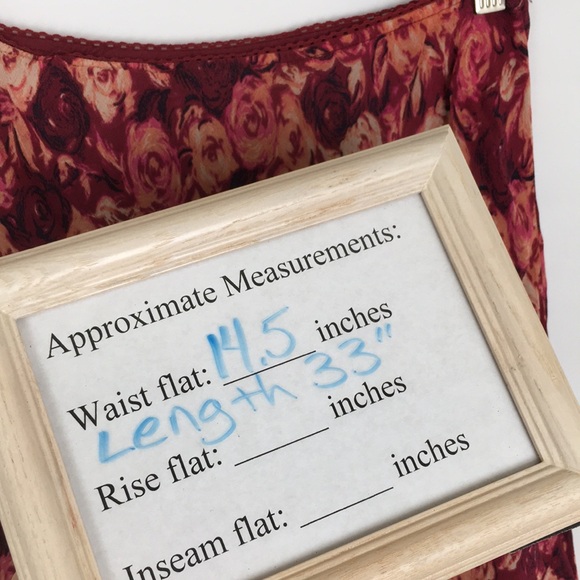 Vintage Romantic Rose Chiffon Maxi Skirt Women’s Sz 10P Fairy Grunge Pink Maroon - Picture 9 of 10